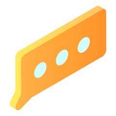 Chat bubble icon. Isometric of chat bubble vector icon for web design isolated on white background