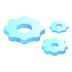Gear system icon. Isometric of gear system vector icon for web design isolated on white background