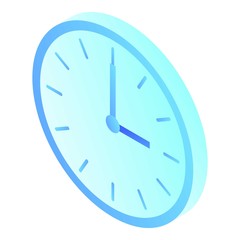 Wall clock icon. Isometric of wall clock vector icon for web design isolated on white background