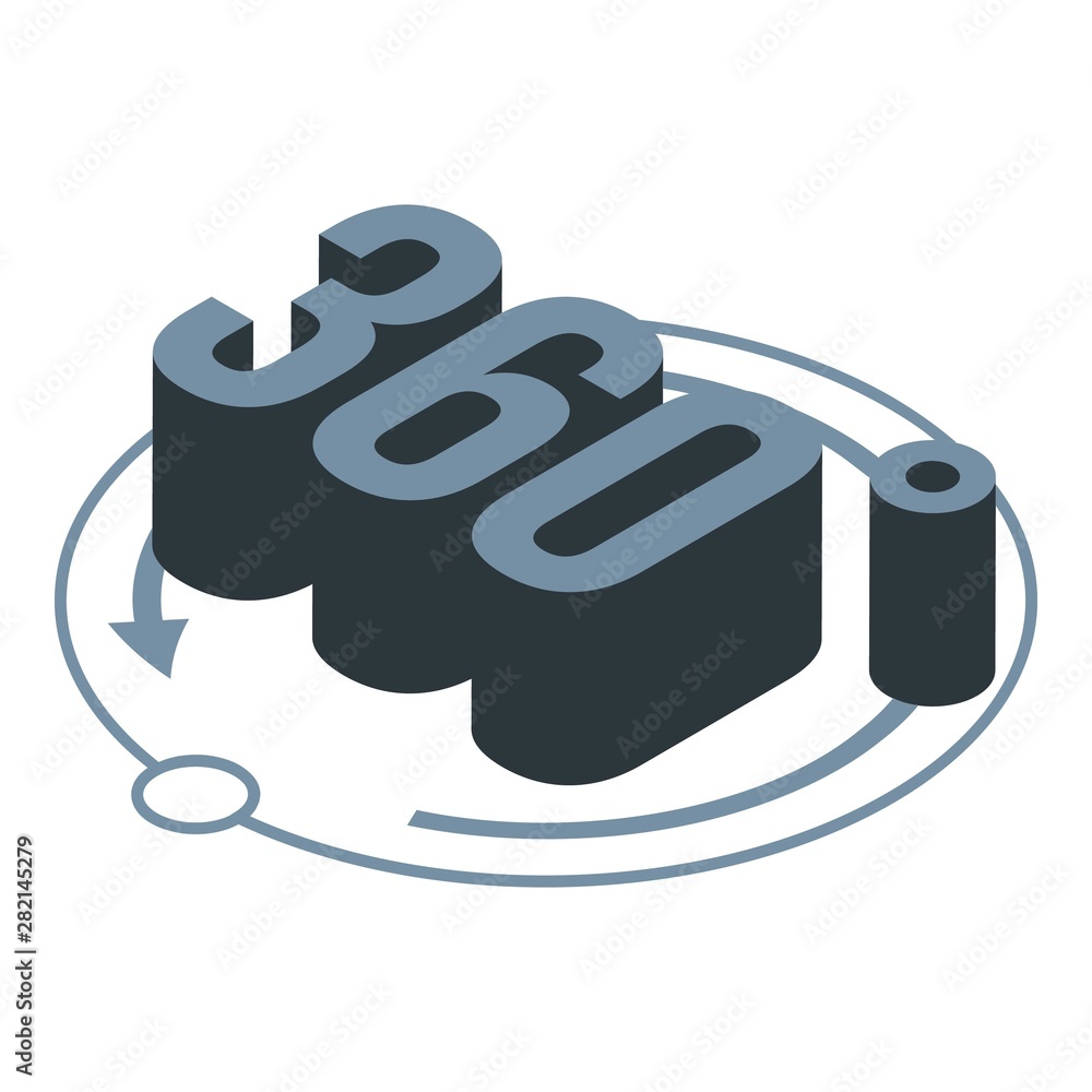 Aufkleber 360 virtual reality icon. isometric of 360 virtual reality vector icon for web design isolated on wh