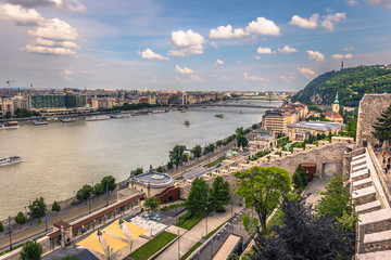 Budapest - June 22, 2019: Panoramic view of the city of Budapest, Hungary