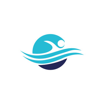 swimming logo template