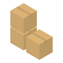 Carton box stack icon. Isometric of carton box stack vector icon for web design isolated on white background