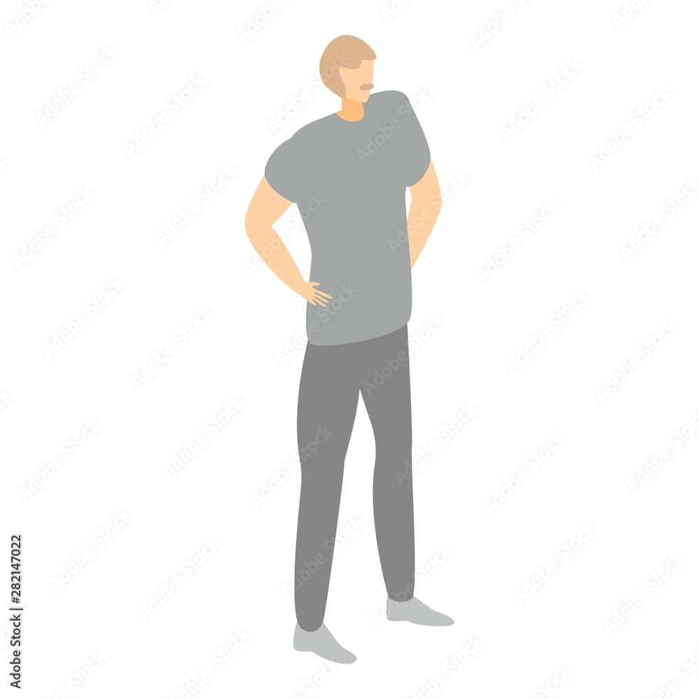 Poster man ready for work icon. isometric of man ready for work vector icon for web design isolated on whit