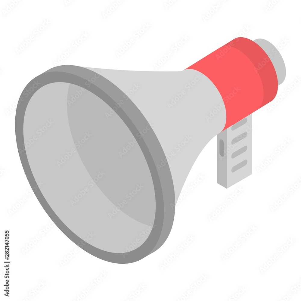 Poster megaphone icon. isometric of megaphone vector icon for web design isolated on white background