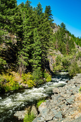 White water rapids on the Powder River in eastern Oregon