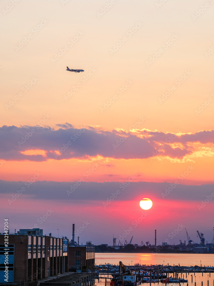 Wall mural Panorama of Venice harbour at sunset