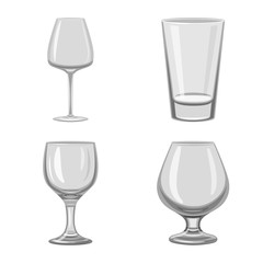 Vector illustration of capacity and glassware symbol. Set of capacity and restaurant stock vector illustration.