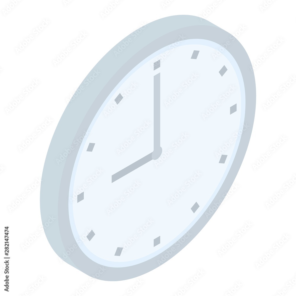 Poster wall clock icon. isometric of wall clock vector icon for web design isolated on white background