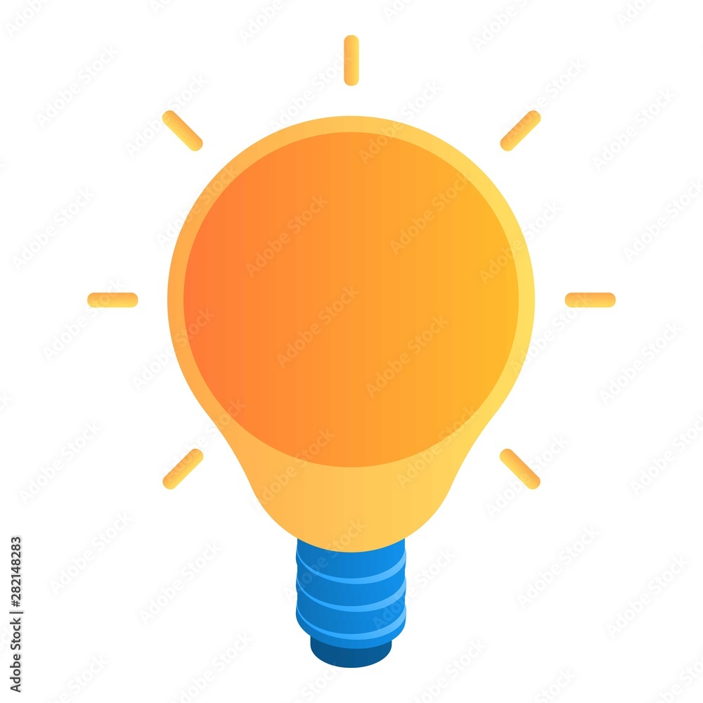 Poster light modern bulb icon. isometric of light modern bulb vector icon for web design isolated on white 