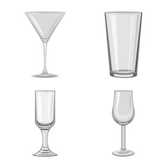 Vector illustration of capacity and glassware symbol. Set of capacity and restaurant stock symbol for web.