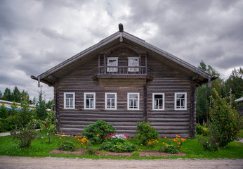 Russian national wood architecture interior and household items