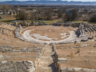 Overlook of the ancient amphitheatre in Philippi - Greece