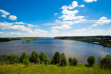 landscape with the image of the river Sheksna, Russia
