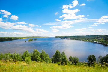 landscape with the image of the river Sheksna, Russia