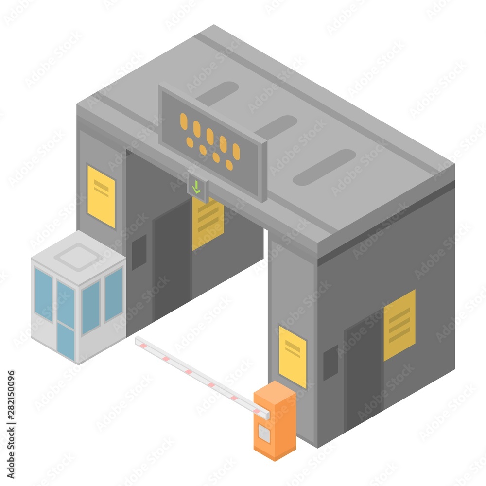Poster autobahn gate icon. isometric of autobahn gate vector icon for web design isolated on white backgrou