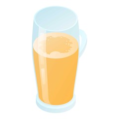 Beer glass icon. Isometric of beer glass vector icon for web design isolated on white background