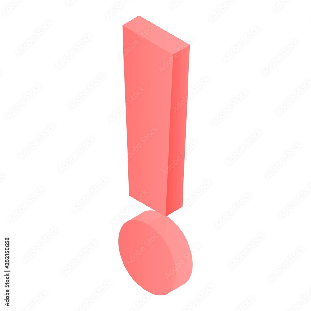 Poster red exclamation sign icon. isometric of red exclamation sign vector icon for web design isolated on 