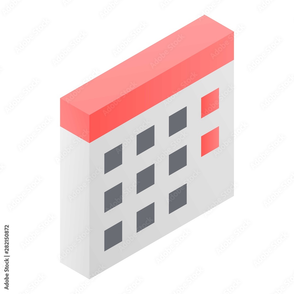Poster office table calendar icon. isometric of office table calendar vector icon for web design isolated o