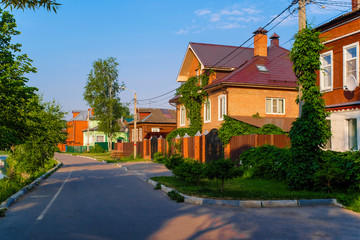Fototapeta na wymiar Sergiev Posad, Russia - June, 9, 2019: landscape with the image of russian village