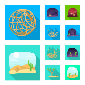 Isolated object of landscape and nature sign. Collection of landscape and environment stock vector illustration.