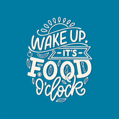 Vector card with hand drawn unique typography design element for greeting cards, decoration, prints and posters. Handwritten lettering quote about food and cooking.