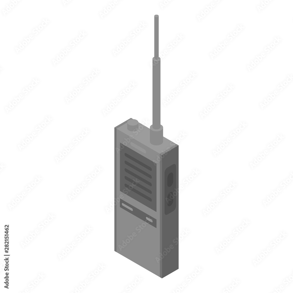 Poster radio station icon. isometric of radio station vector icon for web design isolated on white backgrou