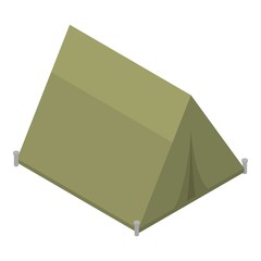 Military green tent icon. Isometric of military green tent vector icon for web design isolated on white background