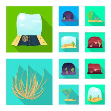 Vector illustration of landscape and nature logo. Collection of landscape and environment vector icon for stock.