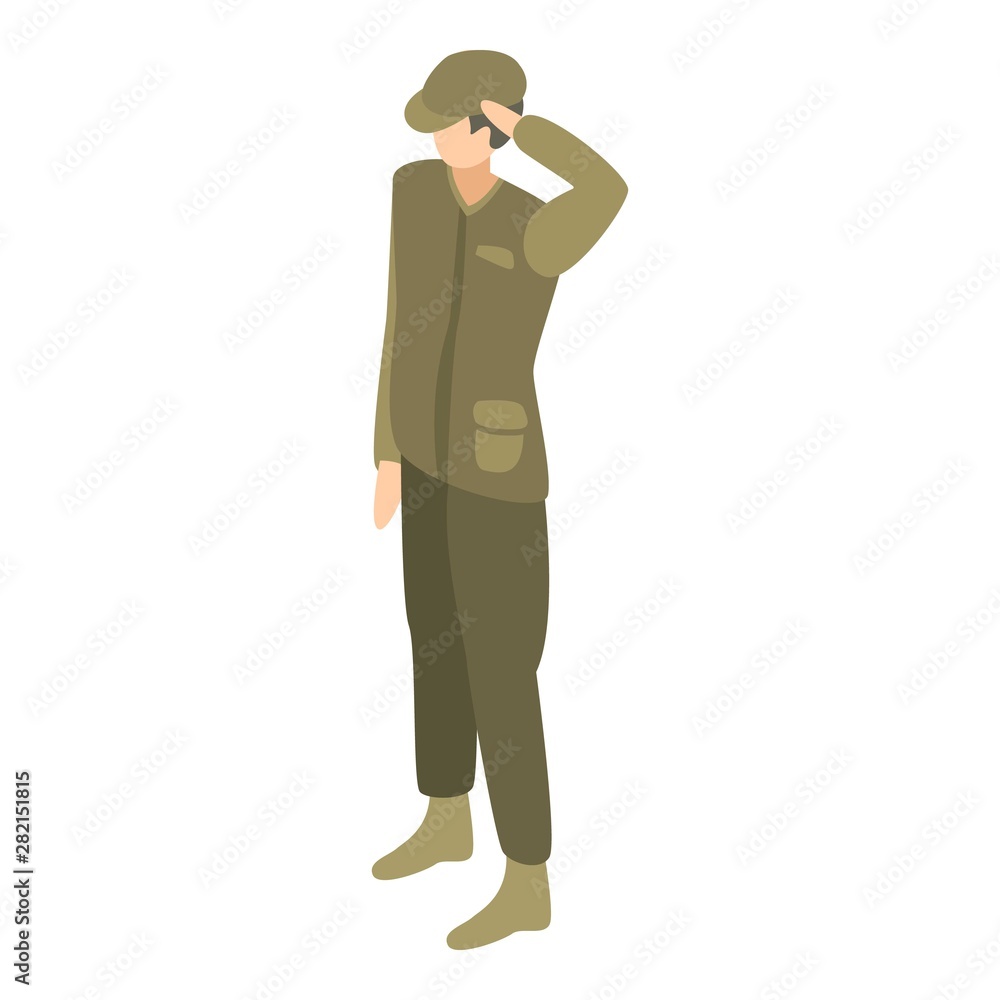 Poster army captain icon. isometric of army captain vector icon for web design isolated on white background