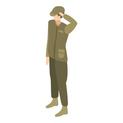 Army captain icon. Isometric of army captain vector icon for web design isolated on white background