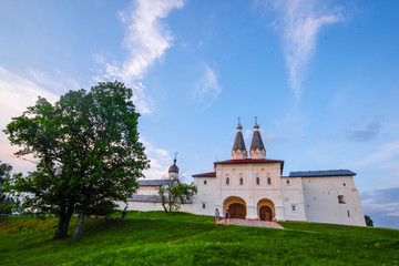 Fototapeta na wymiar Feraportovo, Russia - June, 18, 2019: Veiw to Ferapontov Belozersk Monastery of the Nativity of the Virgin in Feraportovo, Russia
