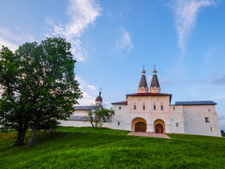 Fototapeta na wymiar Veiw to Ferapontov Belozersk Monastery of the Nativity of the Virgin in Feraportovo, Russia