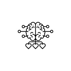 Brain hearts motivation idea icon. Element of business motivation line icon