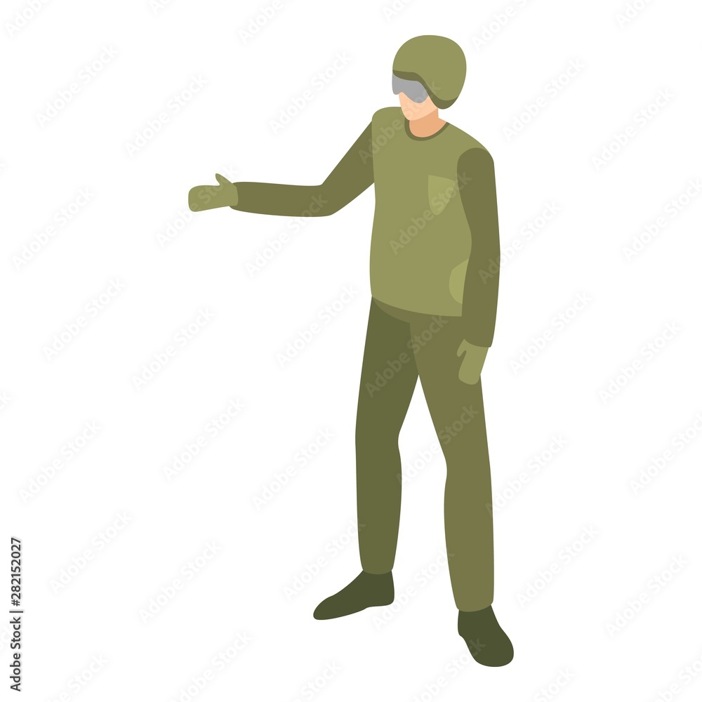 Poster army driver icon. isometric of army driver vector icon for web design isolated on white background