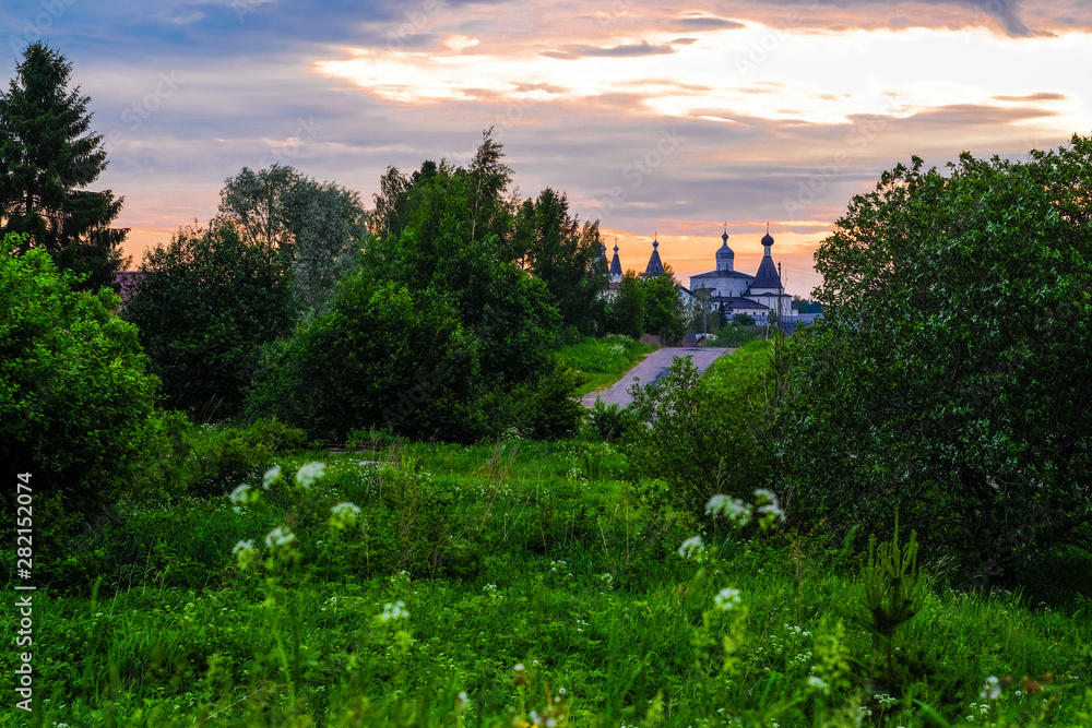 Poster Veiw to Ferapontov Belozersk Monastery of the Nativity of the Virgin in Feraportovo, Russia