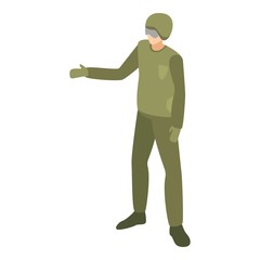 Army driver icon. Isometric of army driver vector icon for web design isolated on white background