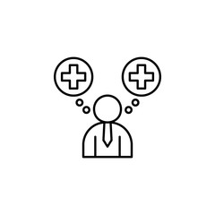 Positive thinking user motivation icon. Element of business motivation line icon