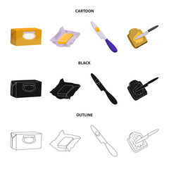 Obraz premium Vector illustration of creamy and product icon. Set of creamy and farm vector icon for stock.