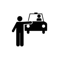 Man, cab, car, vehicle, taxi icon. Element of daily routine icon