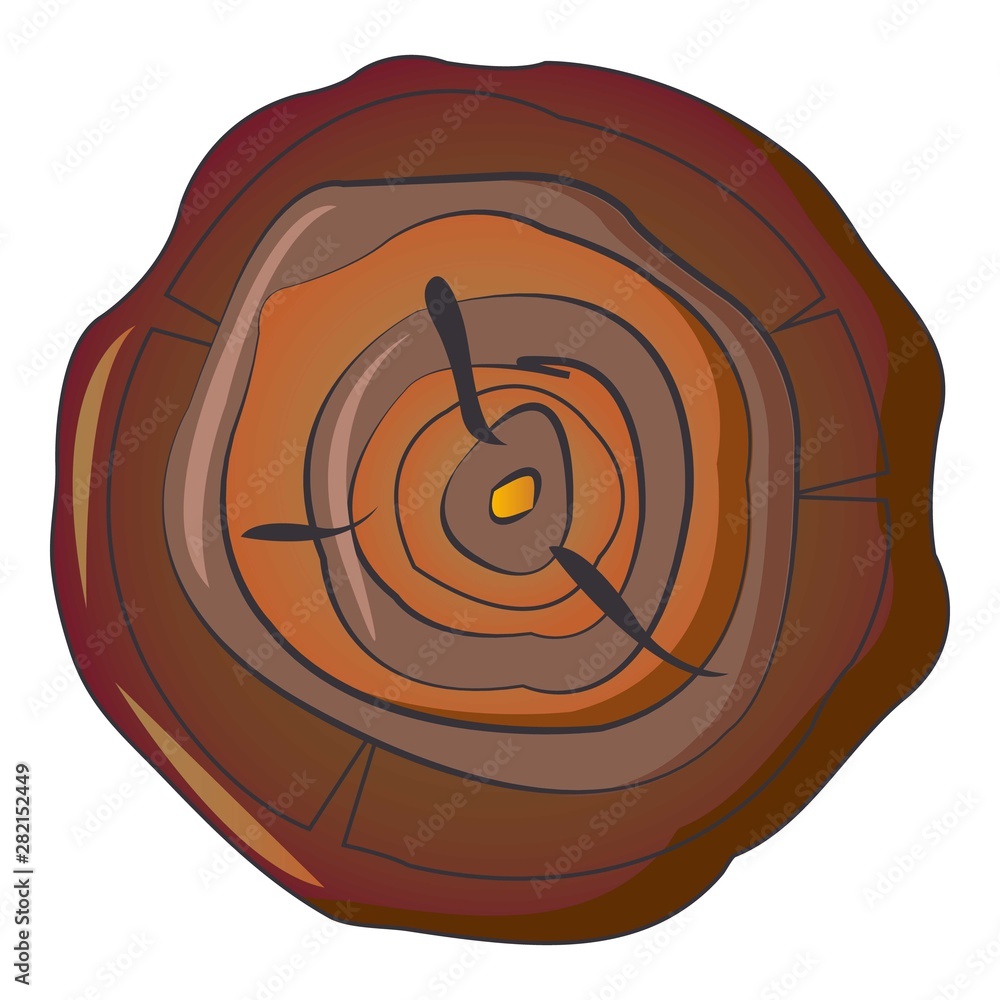 Poster top view stump icon. cartoon of top view stump vector icon for web design isolated on white backgrou
