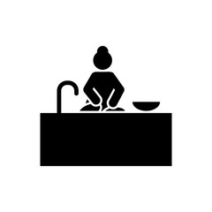 Woman, wash, kitchen icon. Element of daily routine icon