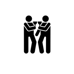 Two man, drinking, alcohol icon. Element of daily routine icon