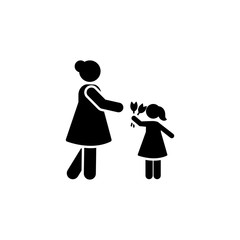 Woman, flower, girl, give icon. Element of daily routine icon