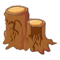 Double tree stump icon. Cartoon of double tree stump vector icon for web design isolated on white background