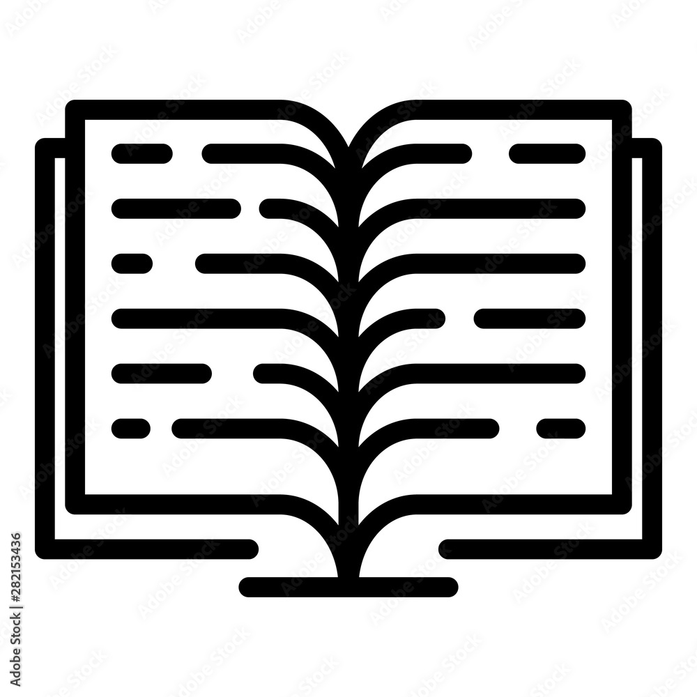 Poster open book icon. outline open book vector icon for web design isolated on white background