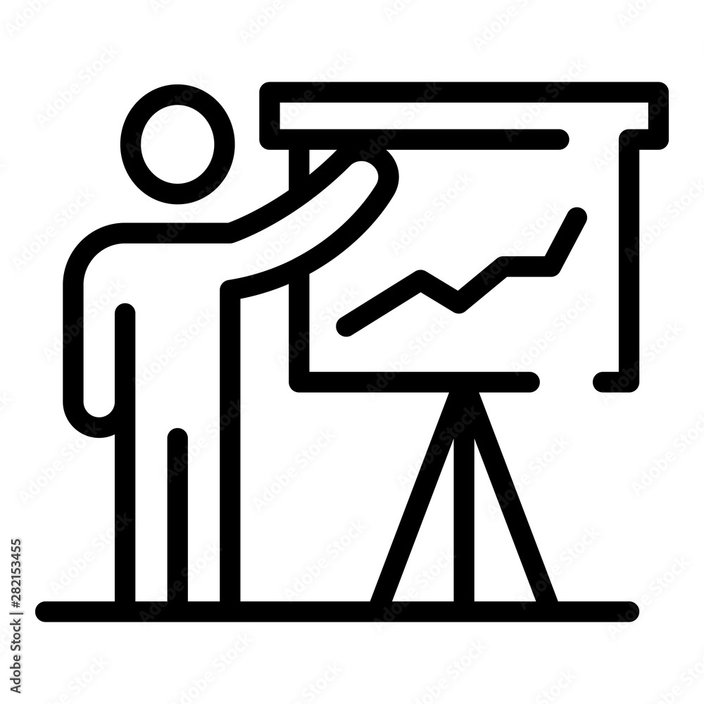 Poster man show banner icon. outline man show banner vector icon for web design isolated on white backgroun