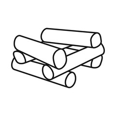 Vector illustration of log and firewood symbol. Set of log and trunk stock symbol for web.