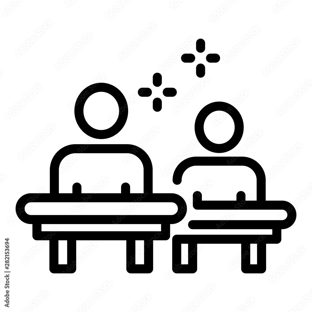 Poster classroom lesson icon. outline classroom lesson vector icon for web design isolated on white backgro