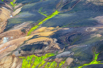 Beautiful and colorful mountain landscape in Landmannalaugar, Iceland
